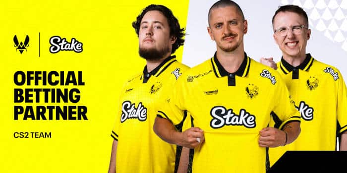 สเตคเป็นผู้สนับสนุนระดับโลกสำหรับทีม Vitality’s CS2 Squad